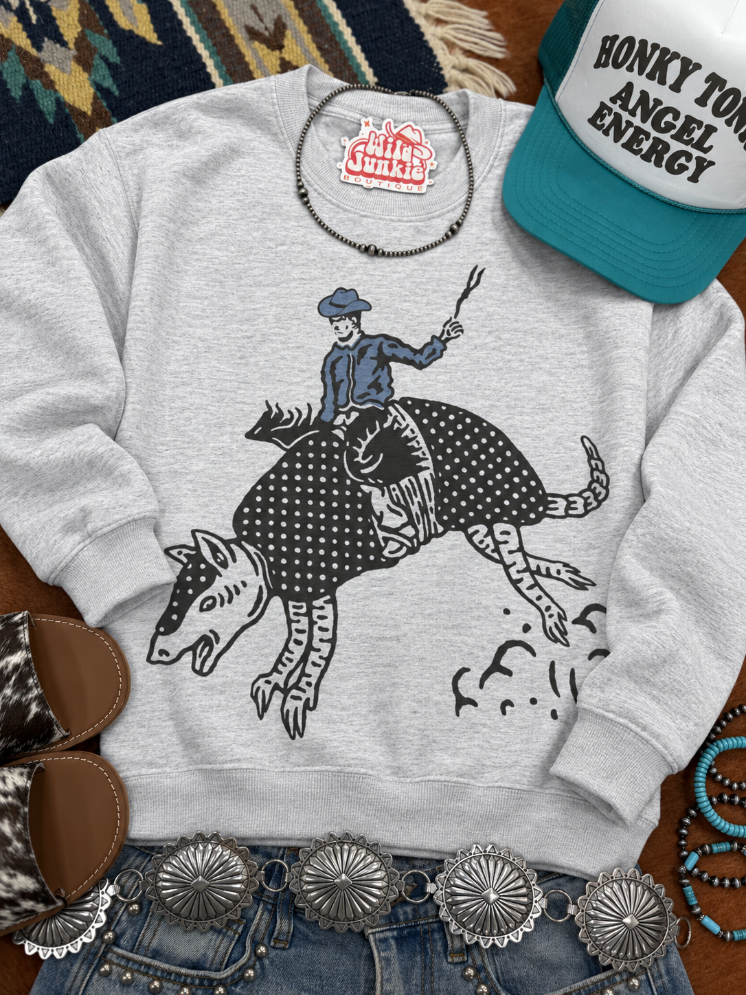 Armadillo Rodeo Graphic SweatshirtAshS