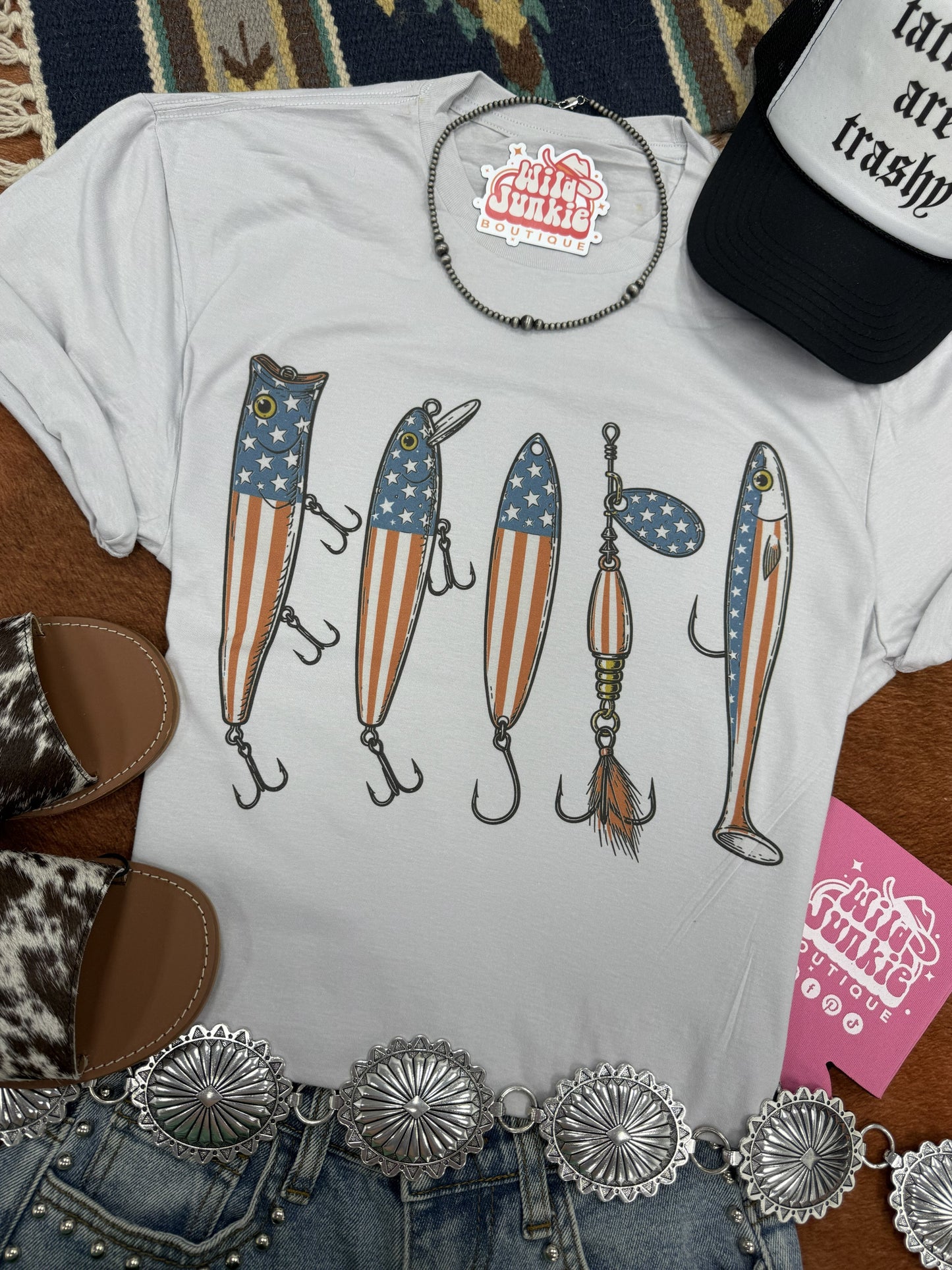 Patriotic Fishing Lure Graphic Tee