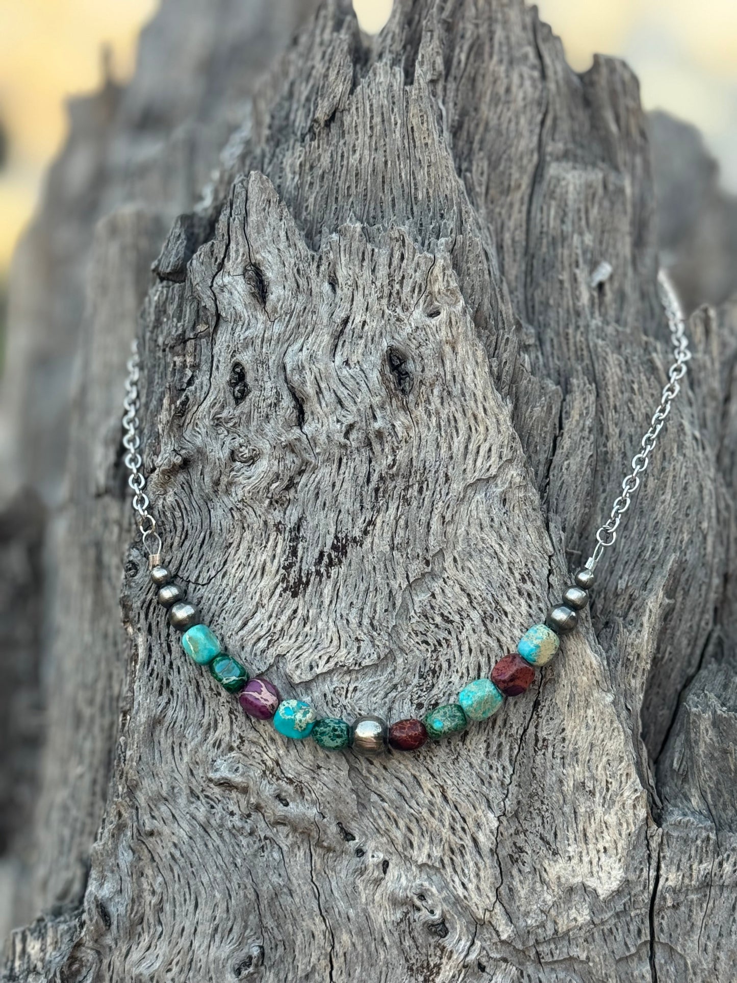 Authentic Jasper Turquoise Chain Bracelet