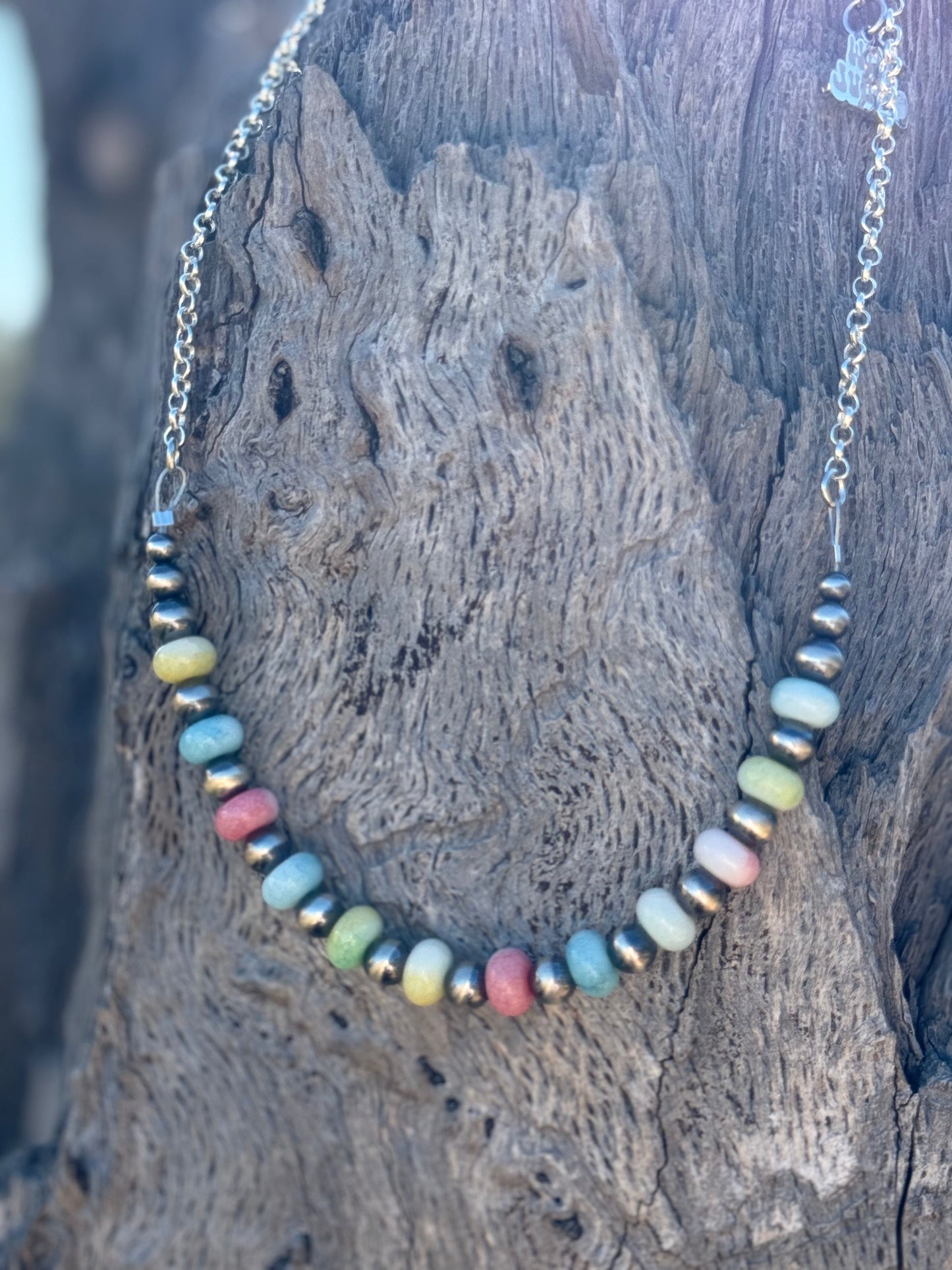Sterling Silver Pastel Bead and Chunky Star Necklace Bundle