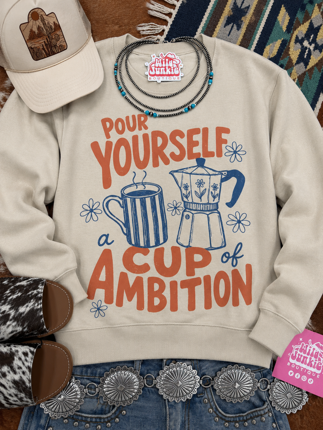 Pour Yourself A Cup Ambition Graphic Sweatshirt