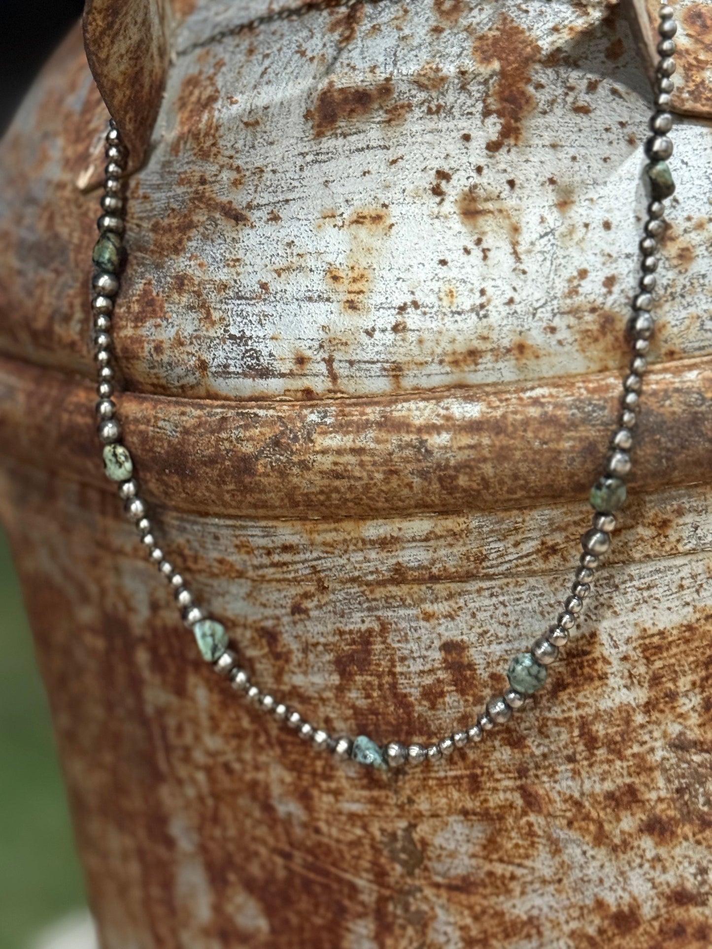 Sterling Silver Turquoise Flats Necklace