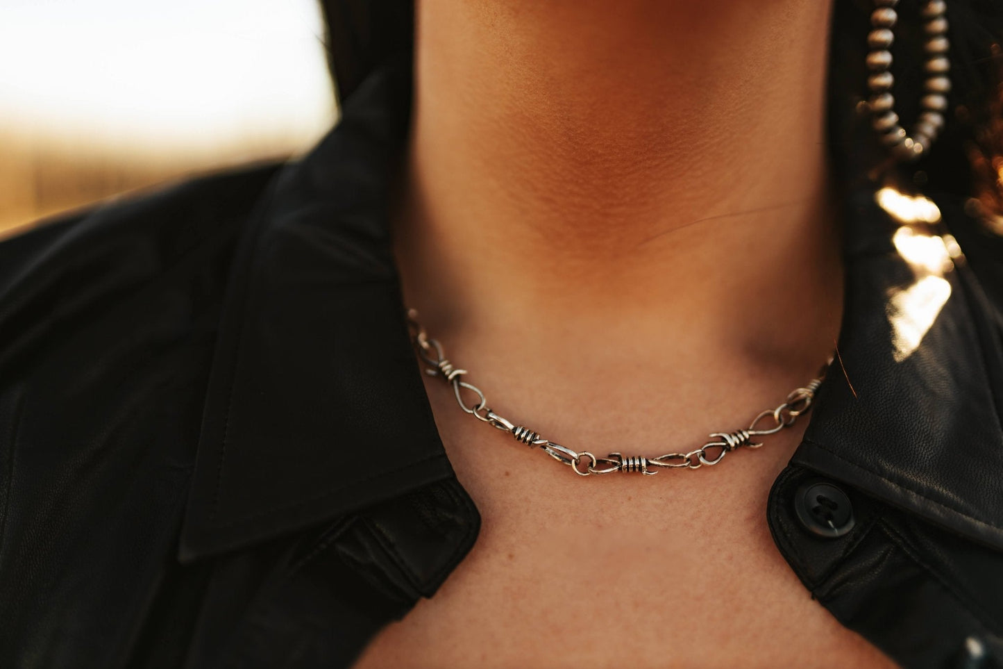 Barbed Wire Choker NecklaceSilverOS
