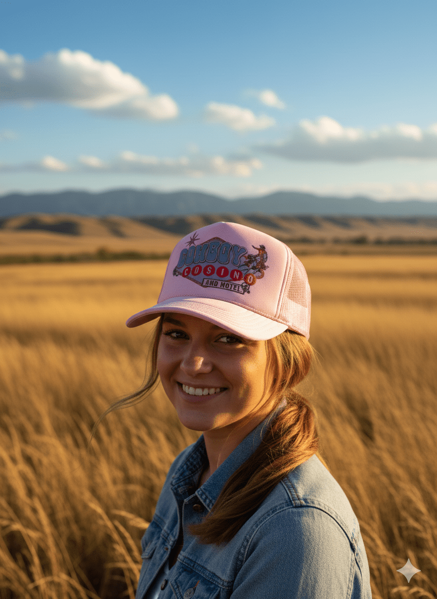 Cowboy Casino Trucker HatPink
