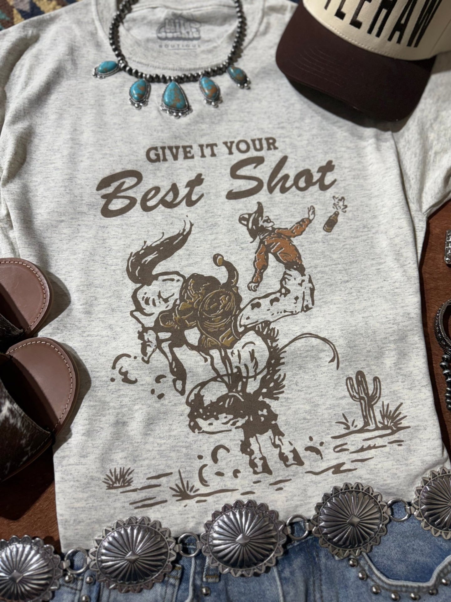 Give It Your Best Shot Graphic TeeHeather OatmealS