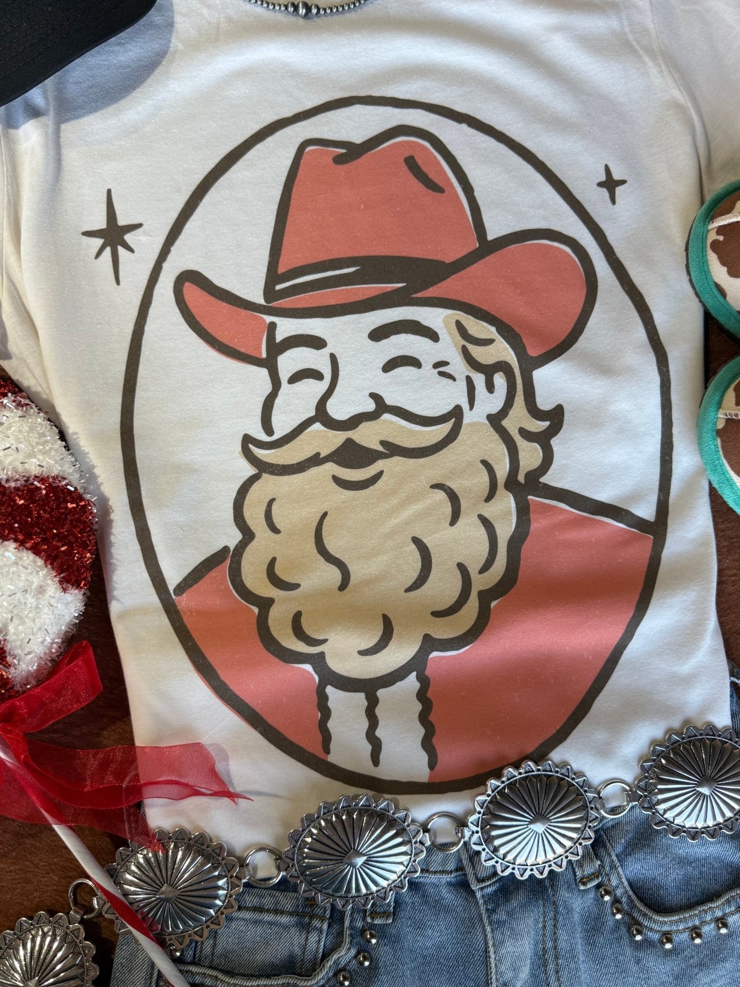Holly Jolly Santa Graphic TeeNaturalS