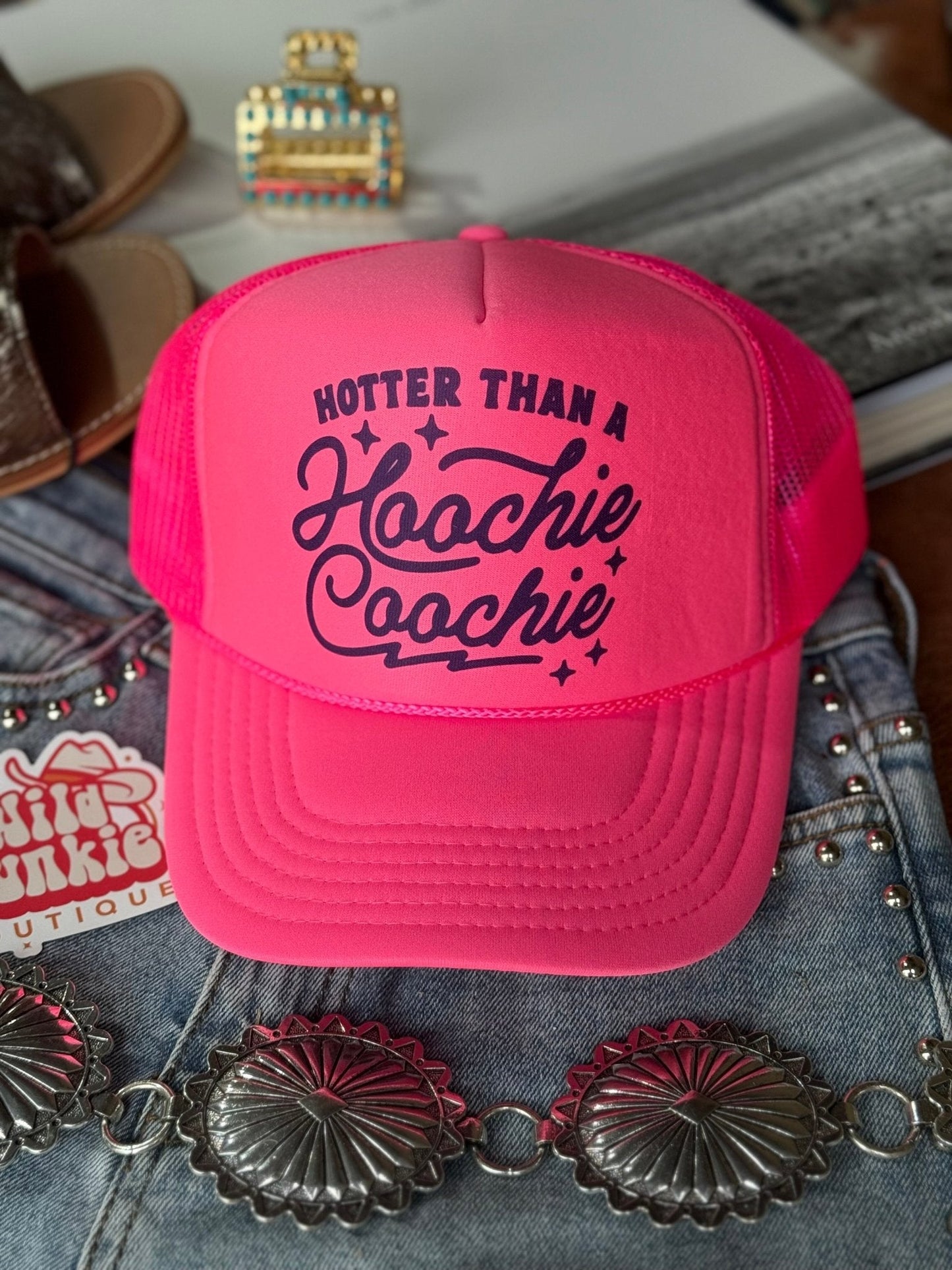 Hoochie Coochie Neon Pink Trucker HatNeon Pink