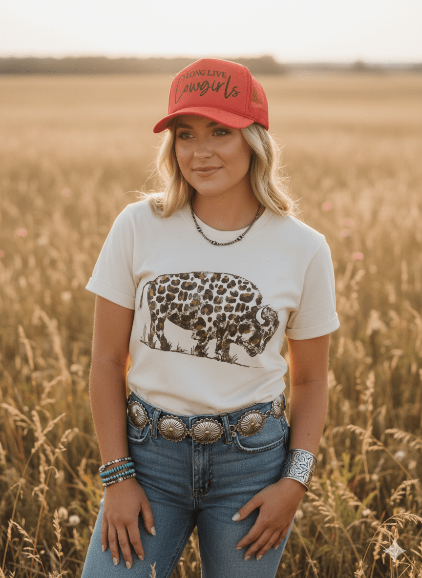Leopard Buffalo Graphic TeeNaturalS