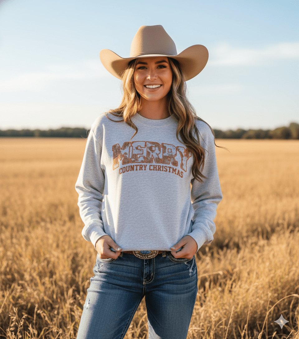 Merry Country Christmas Graphic SweatshirtAshS