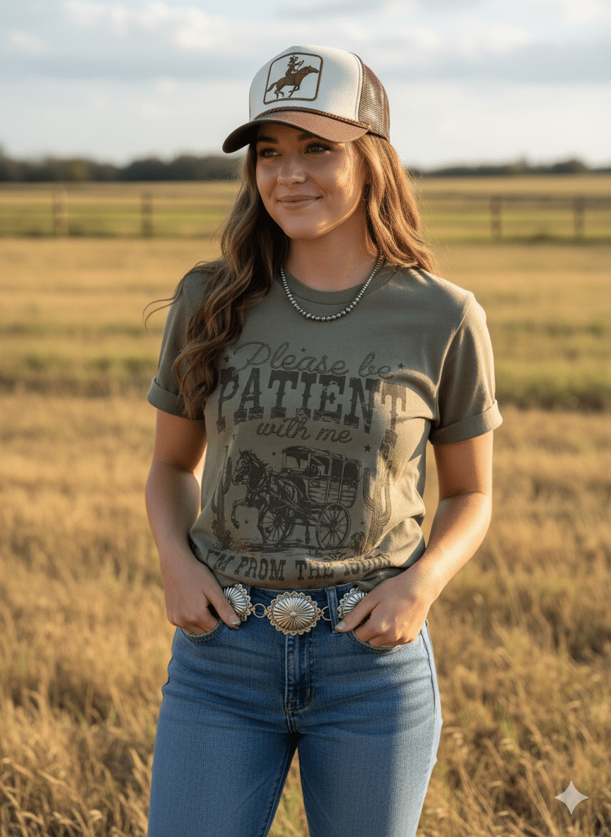 Please Be Patient With Me Graphic TeeCoyote BrownS