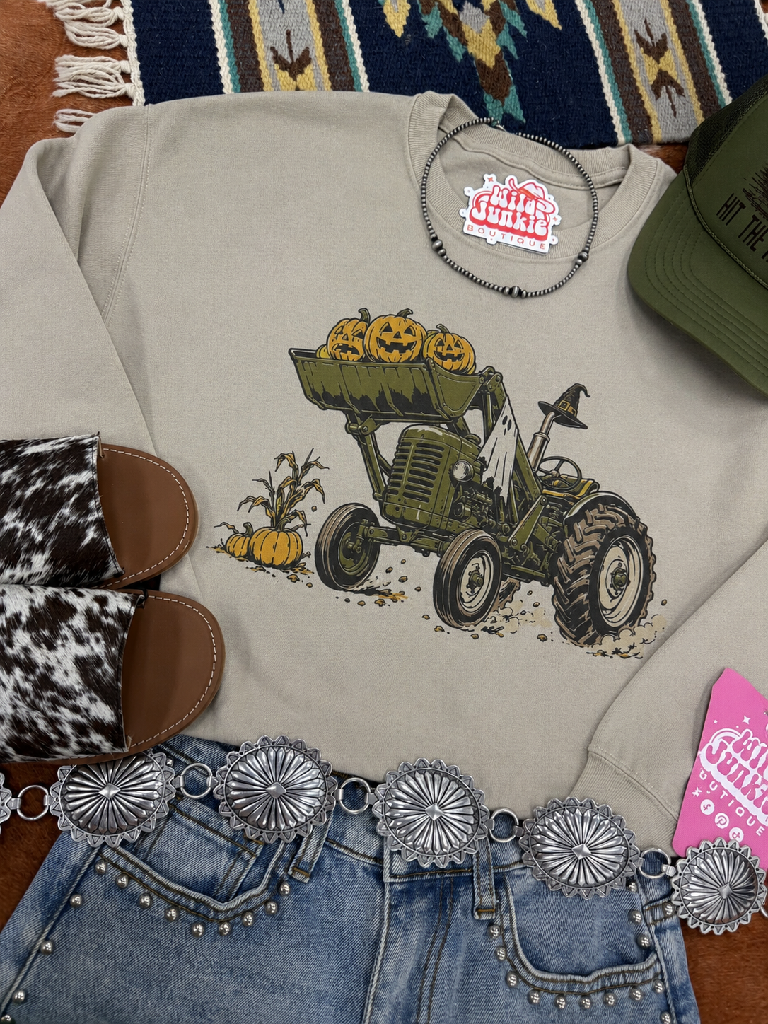 Halloween Tractor Graphic Sweatshirt