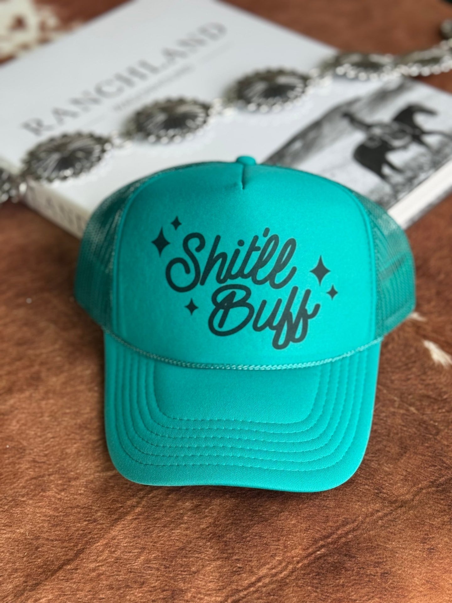 Shit'll Buff Trucker HatTurquoise BlueOS