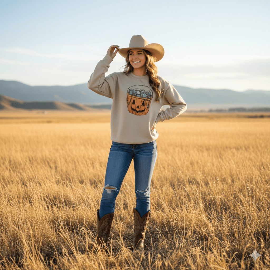 Turquoise Treats Halloween Graphic Sweatshirt SandS