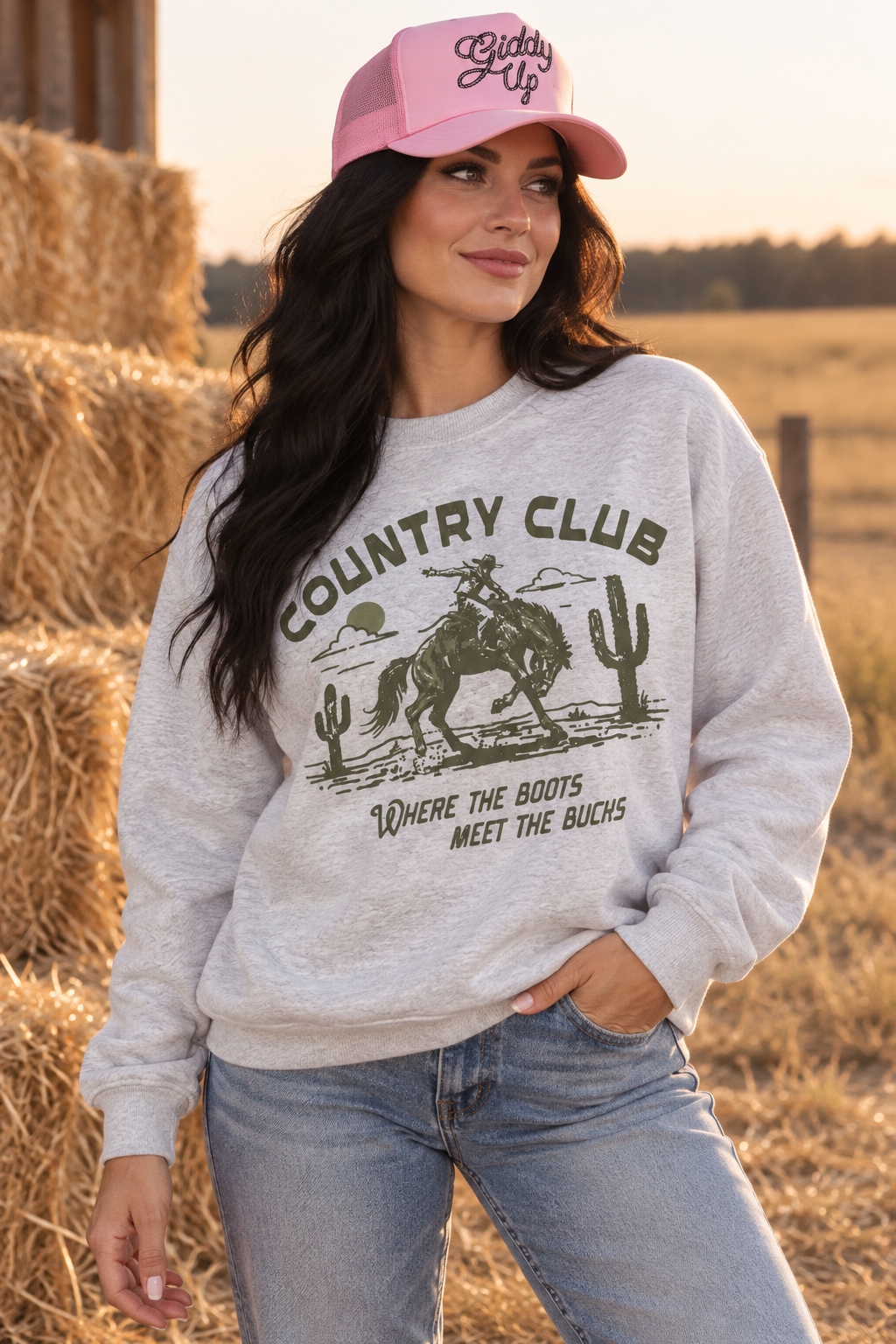 Where The Boots Meet The Bucks Graphic SweatshirtAshS
