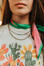 3-pc Sterling Silver Pearl Colorful Necklaces & Twilly Scarf Bundle