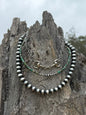 3-pc Sterling Silver Turquoise Heishi & Snaffle Bit Necklace Stack