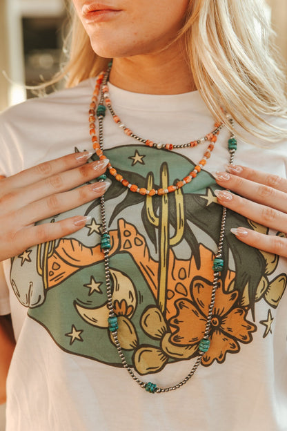Sterling Silver Wild Spirit Spiny Oyster Beaded Necklace