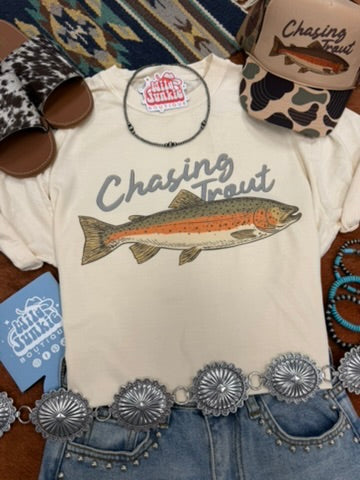 Chasing Trout Graphic TeeNatural