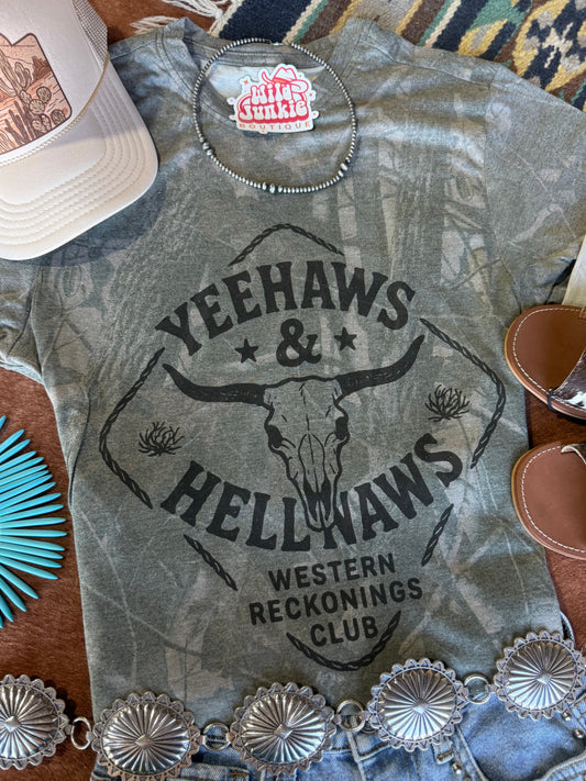 Yeehaws And Hellnaws RealTree Camo Graphic Tee