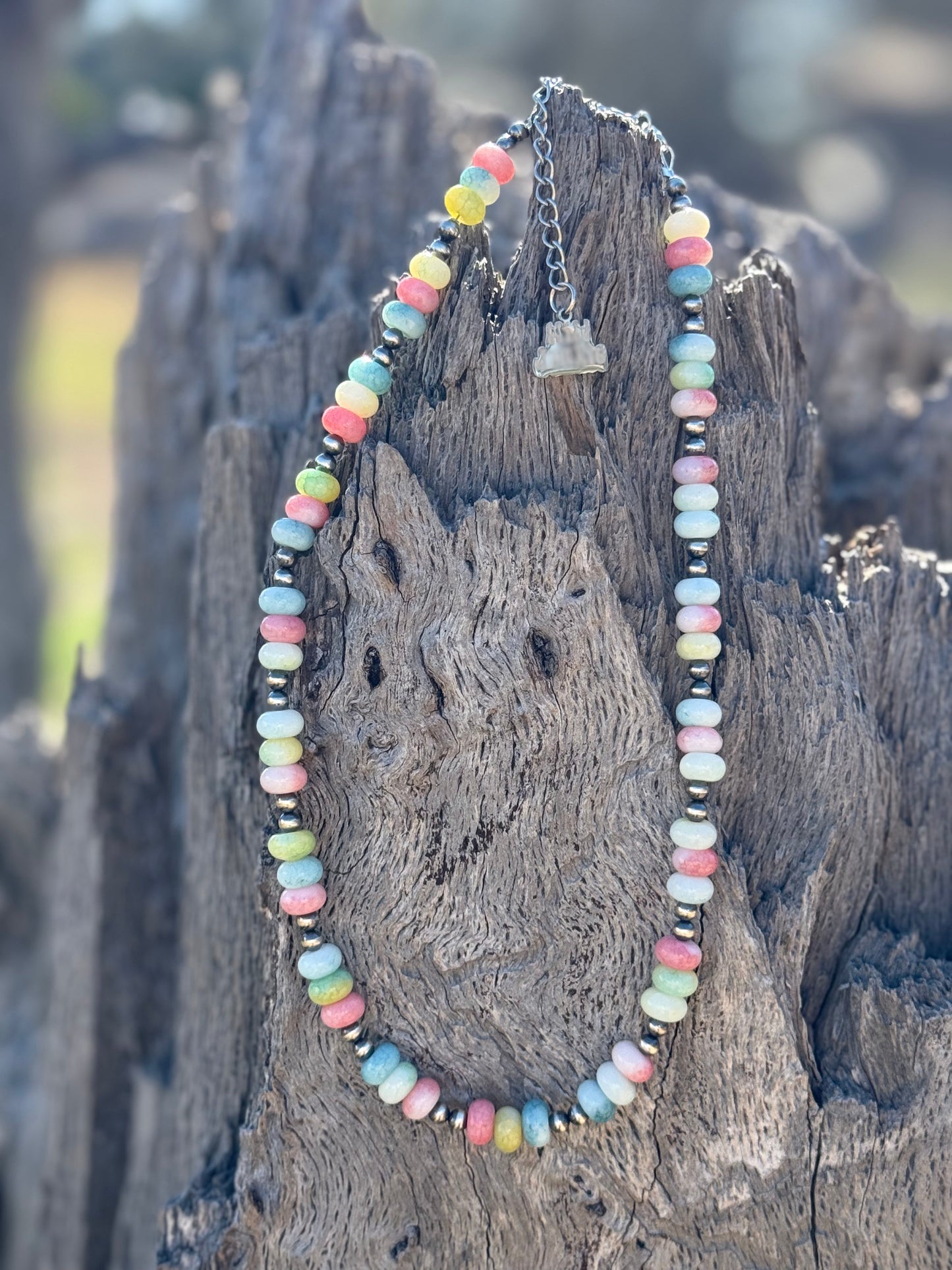Sterling Silver Pastel Bead and Chunky Star Necklace Bundle