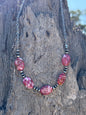 Rosewood Mosaic Beaded Chain Necklace