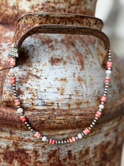 Wild Spirit Spiny Oyster Beaded Necklace