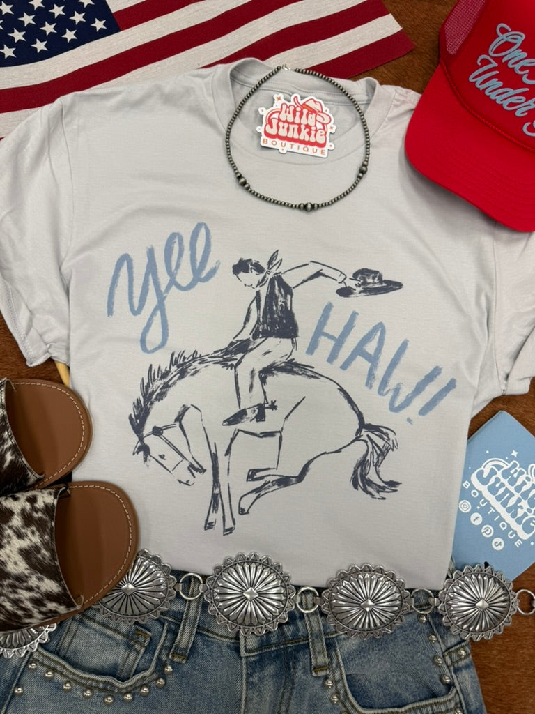 Yee Haw Cowboy Graphic TeeCoolGrey