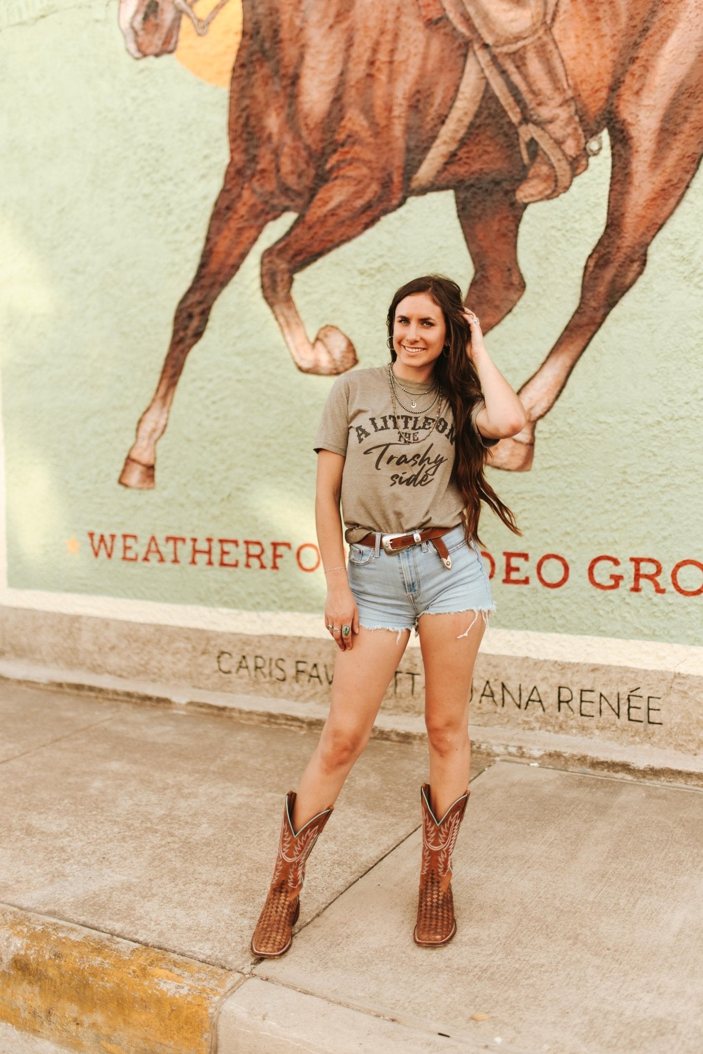 A Little On The Trashy Side Graphic TeeOlive AshS