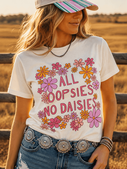 All Oopsies No Daisies Floral Graphic TeeNaturalS