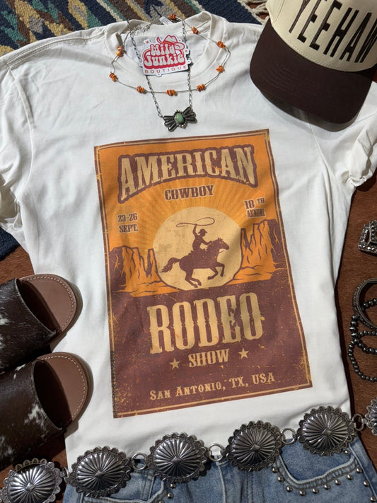 American Cowboy Rodeo Show Graphic TeeNaturalS
