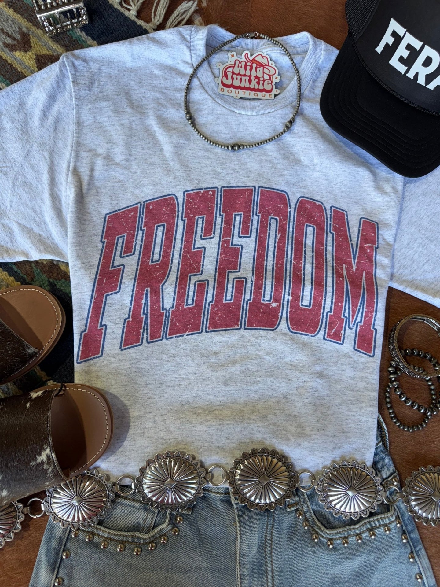 American Freedom Graphic TeeLight AshXS