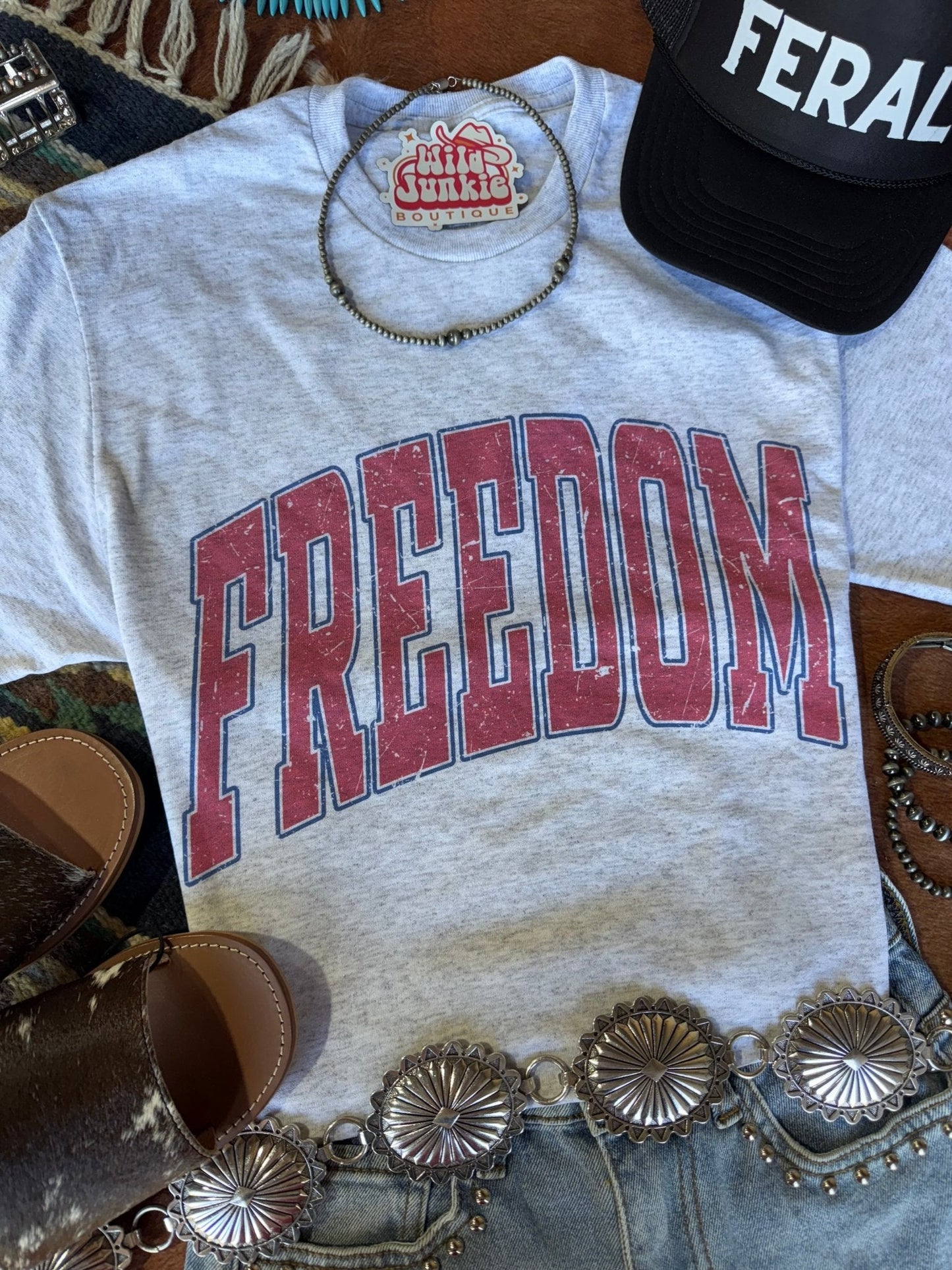 American Freedom Graphic TeeLight AshXS