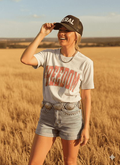 American Freedom Graphic TeeLight AshS