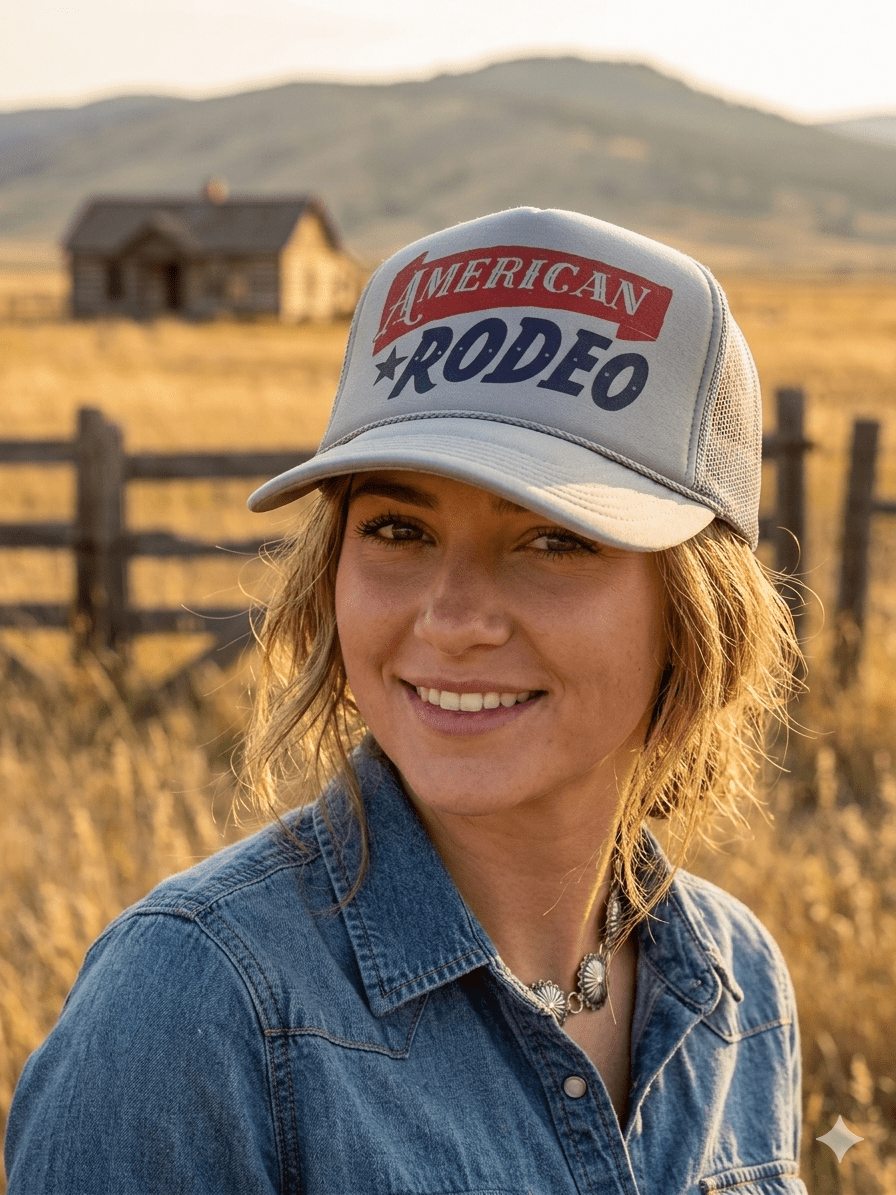 American Rodeo Classic Trucker HatGrey