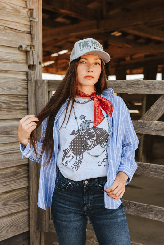 Armadillo Rodeo Graphic TeeLight AshS