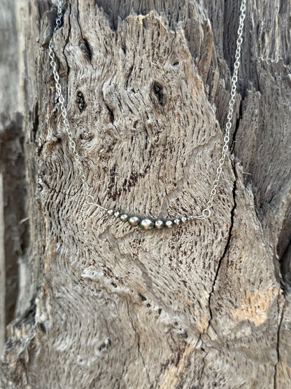 Authentic Graduated Silver Pearls Chain Necklace