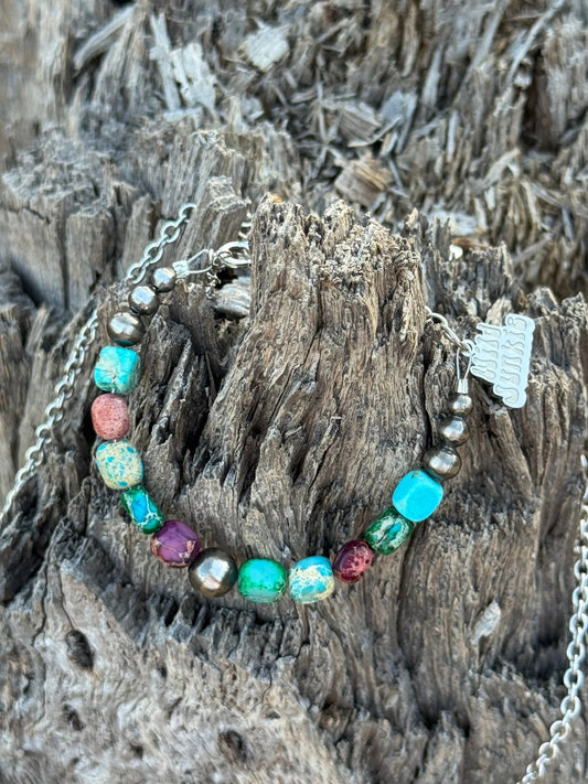 Authentic Jasper Turquoise Chain Bracelet