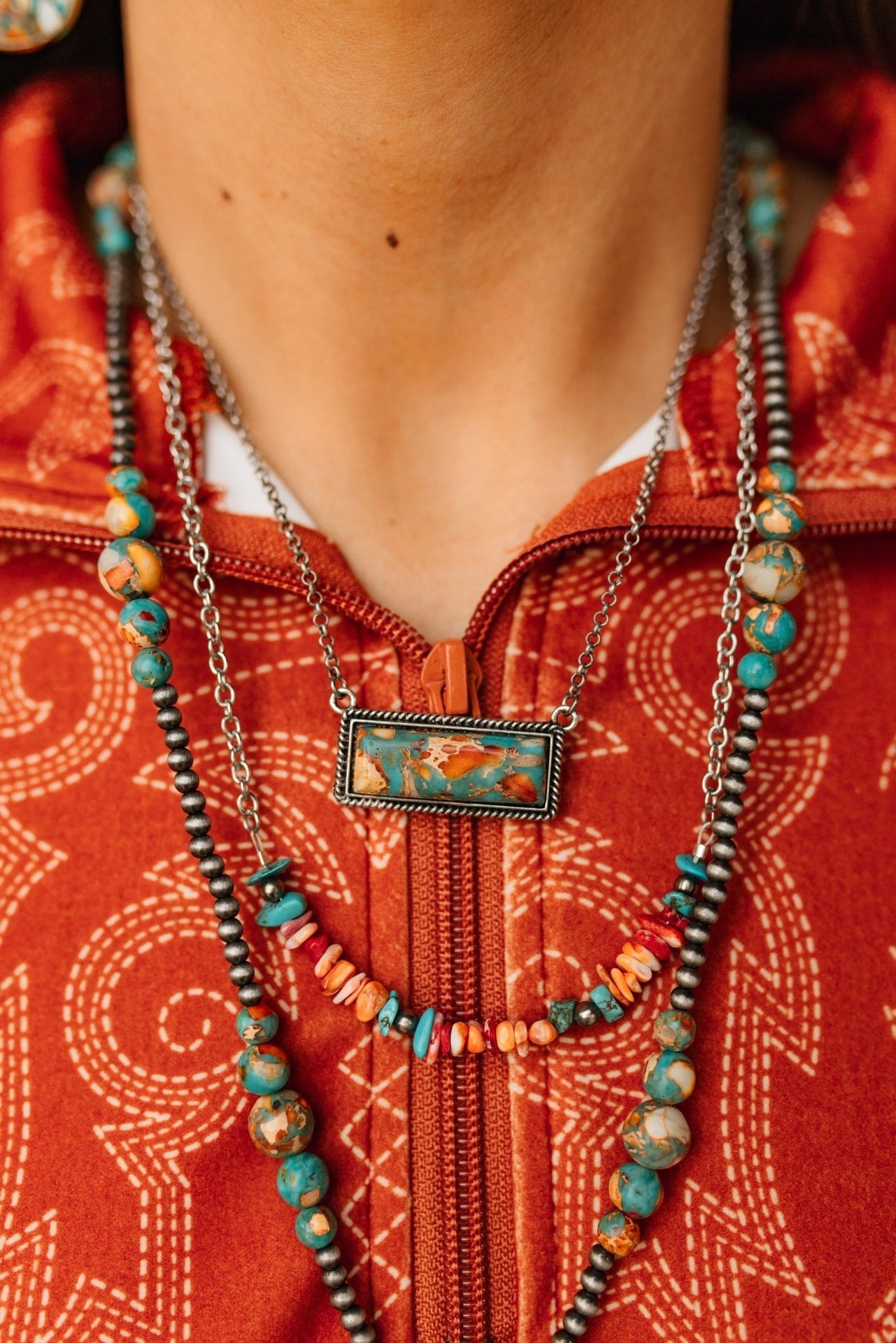 Authentic Spiny Oyster Chip Bead Necklace