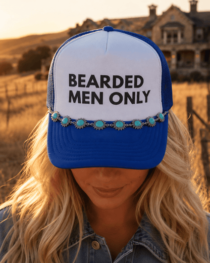 Bearded Men Only Trucker HatBlue & White