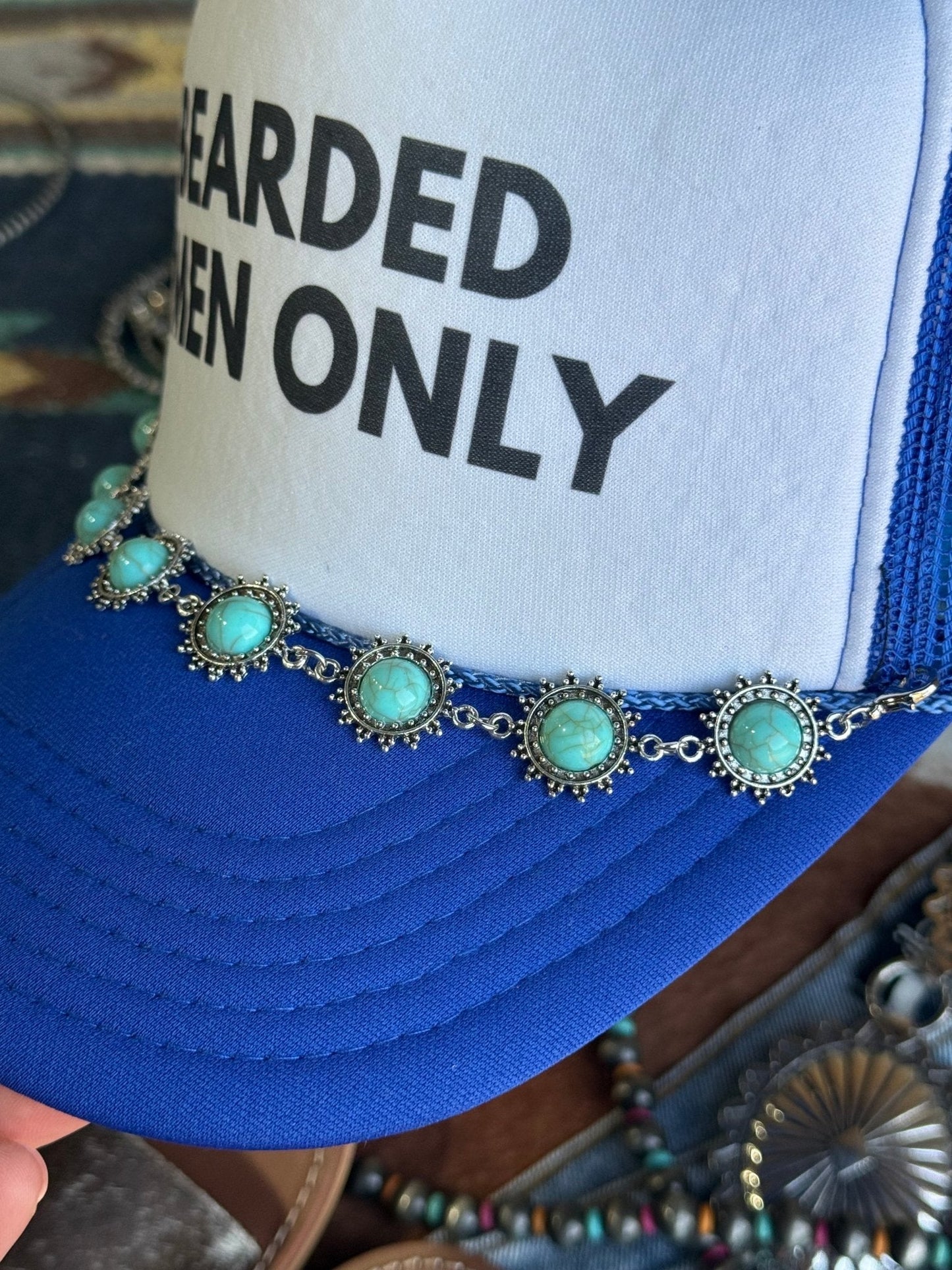 Bearded Men Only Trucker HatBlue & White