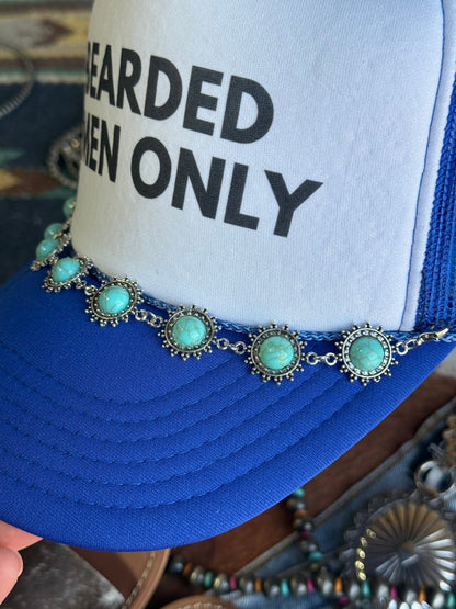 Bearded Men Only Trucker HatBlue & White