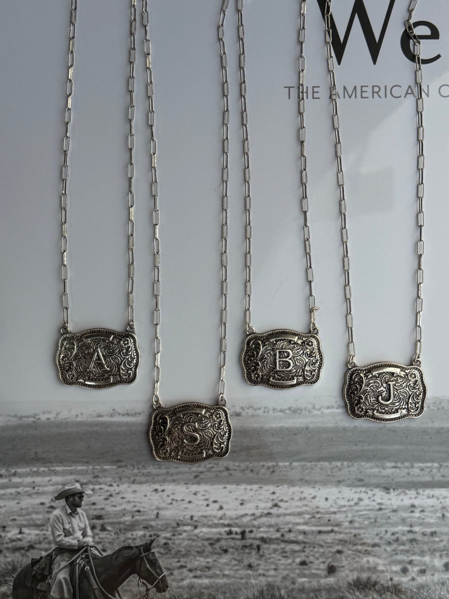 Belt Buckle Initial NecklaceA
