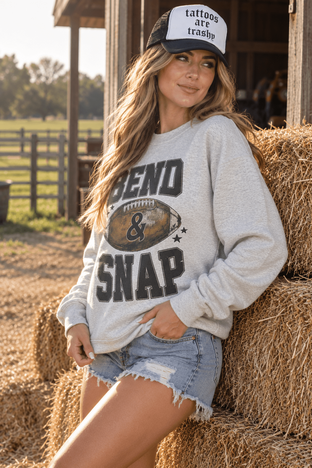 Bend & Snap Football Graphic Sweatshirt in Oatmeal
