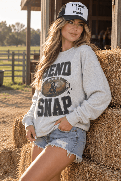 Bend & Snap Football Graphic Sweatshirt in Oatmeal
