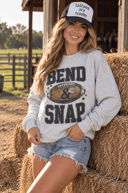Bend & Snap Football Graphic Sweatshirt in Oatmeal