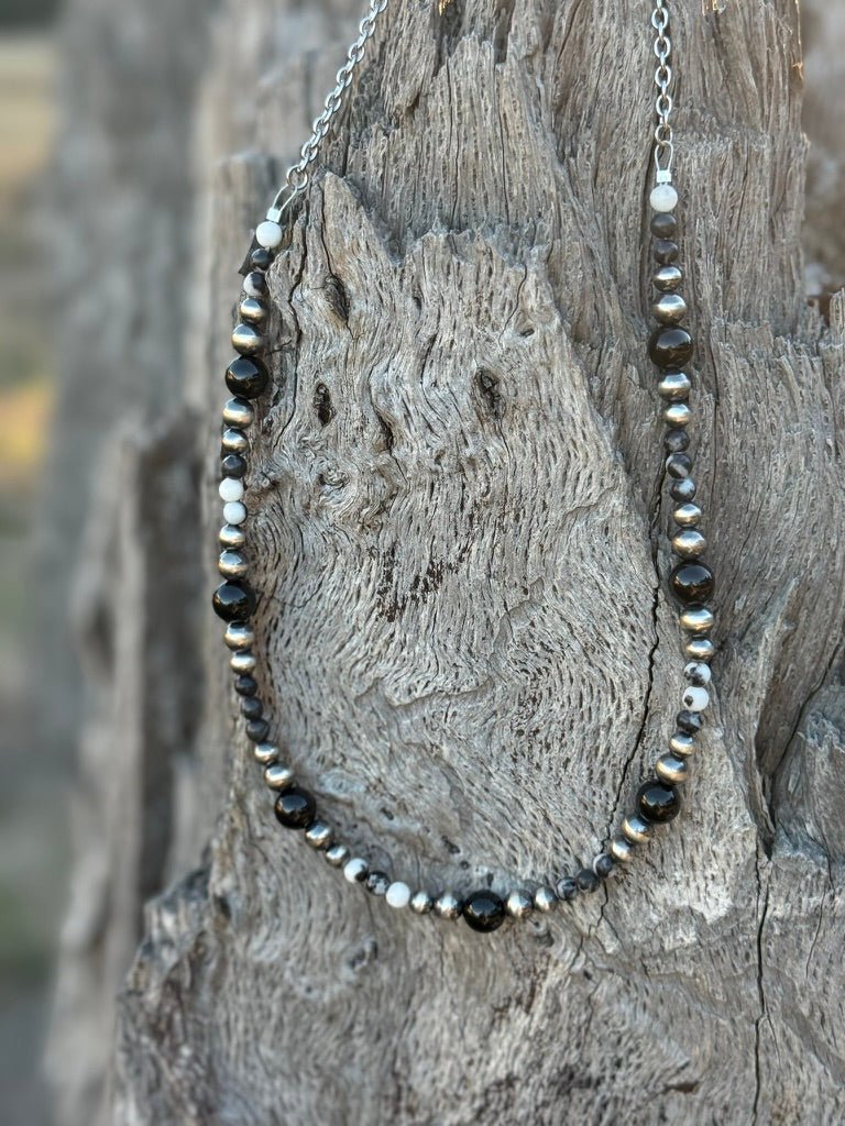 Black Onyx Eclipse Beaded Necklace