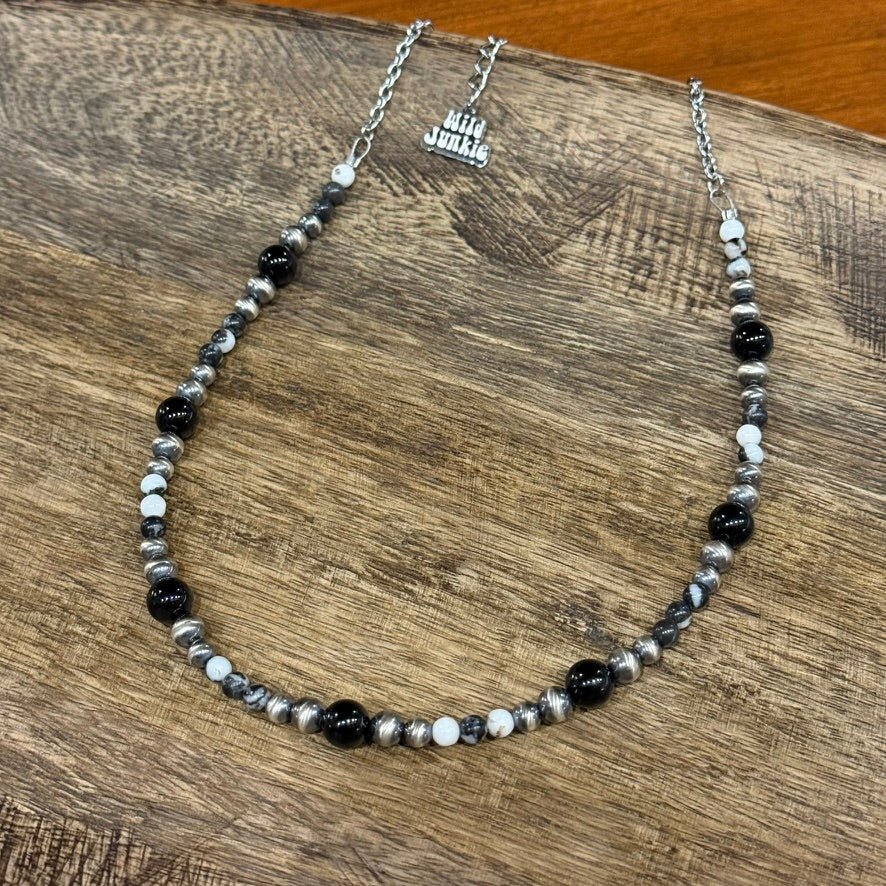 Black Onyx Eclipse Beaded Necklace