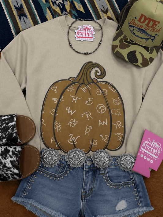 Cattle Brand Pumpkin Graphic SweatshirtSandS