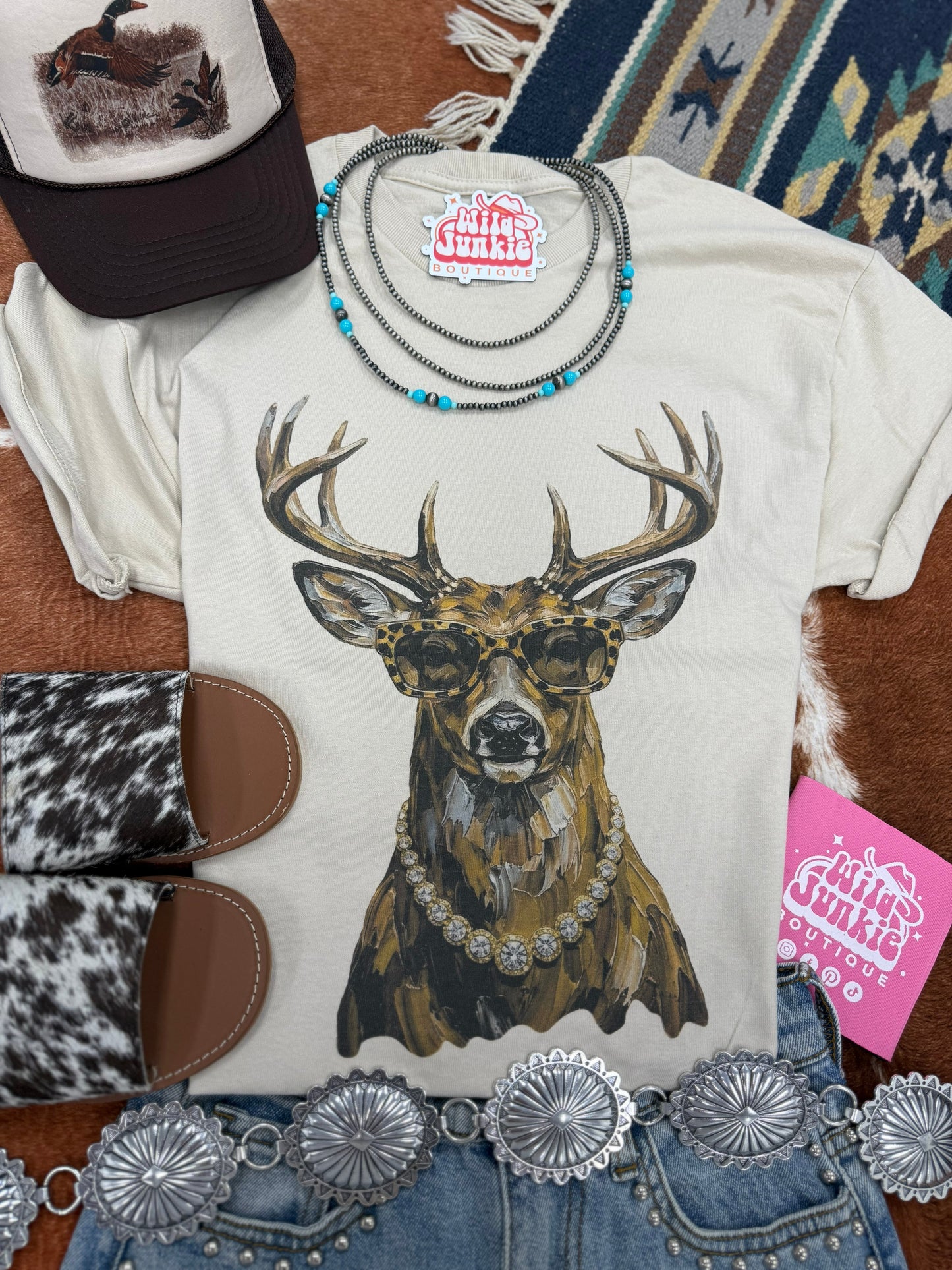 Glam Whitetail Deer Graphic Tee
