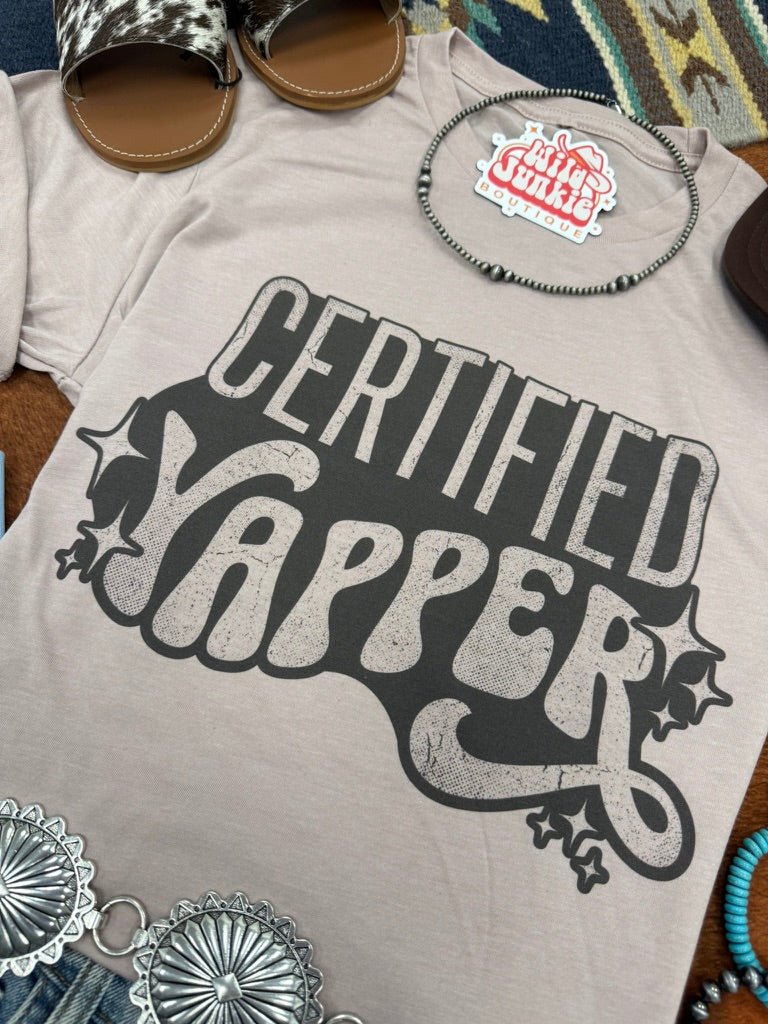 Certified Yapper Graphic TeePink GravelS